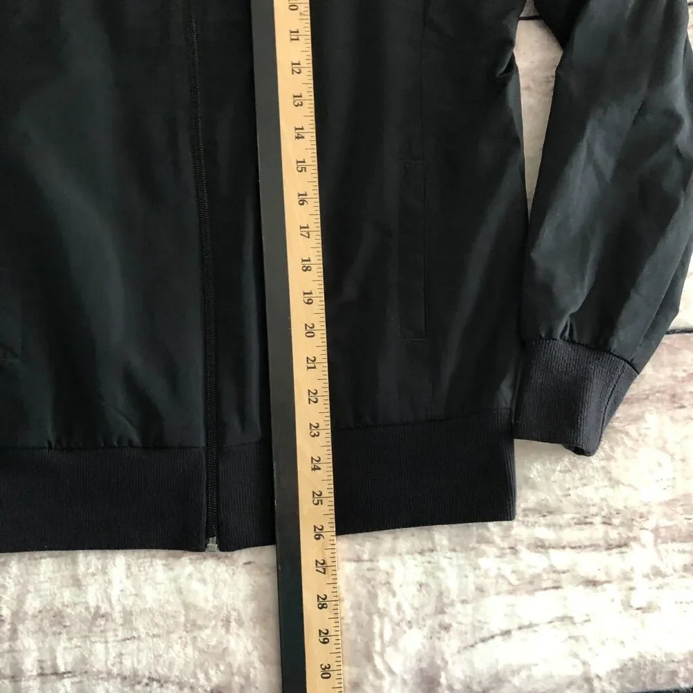 Nike The Athletic Dept Jacket L Womens Black White Swoosh Logo Track Windbreaker